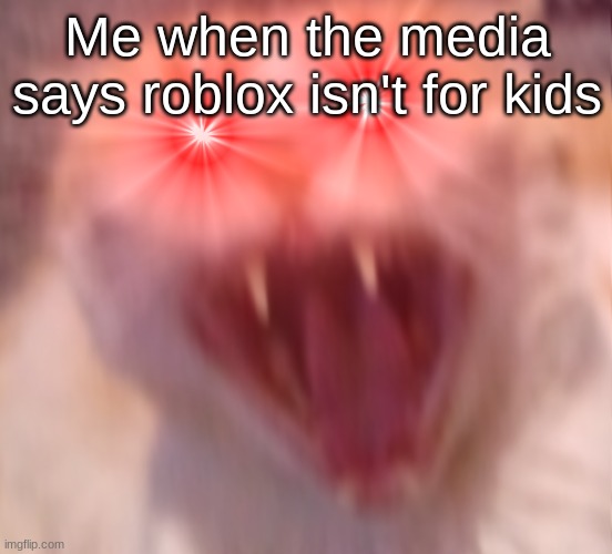 Even though they are partially correct, but its not roblox's fault | Me when the media says roblox isn't for kids | image tagged in angry cat | made w/ Imgflip meme maker