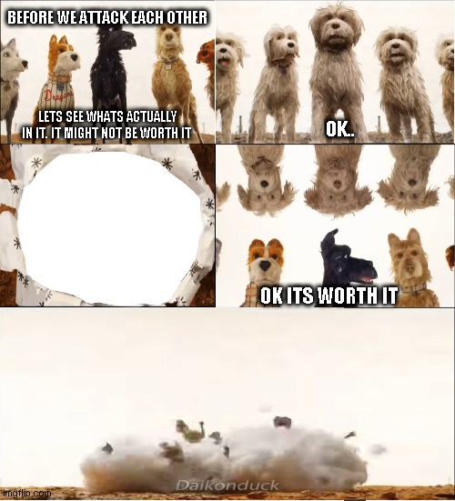 High Quality isle of dogs worth it meme Blank Meme Template