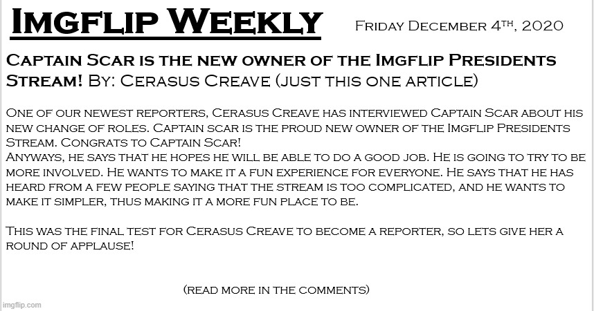 imgflip newspaper | made w/ Imgflip meme maker