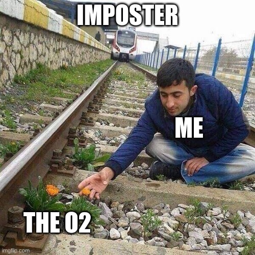 Been there...done that. | IMPOSTER; ME; THE O2 | image tagged in flower train man | made w/ Imgflip meme maker