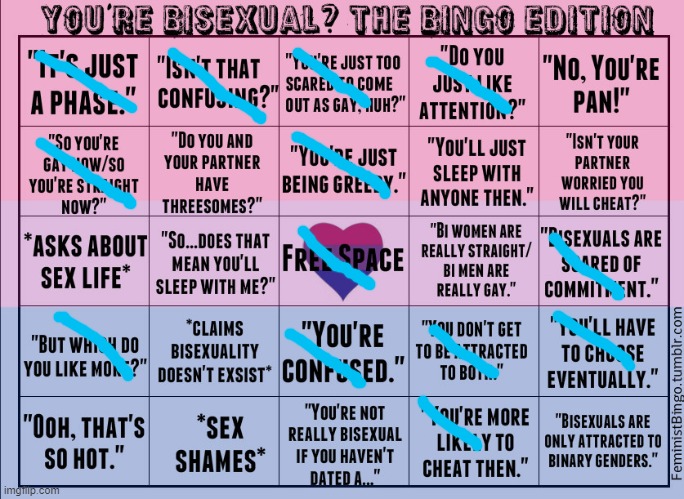 bisexual bingo | image tagged in bisexual bingo | made w/ Imgflip meme maker