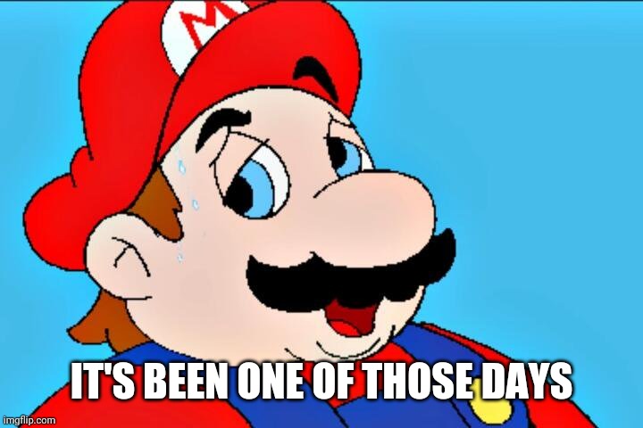 (Holtel Mario) it's been one of those days | IT'S BEEN ONE OF THOSE DAYS | image tagged in holtel mario it's been one of those days | made w/ Imgflip meme maker