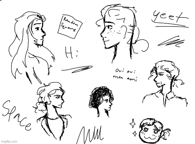 I hated the way I drew side profiles so I practiced drawing them✨ | image tagged in h e l o | made w/ Imgflip meme maker