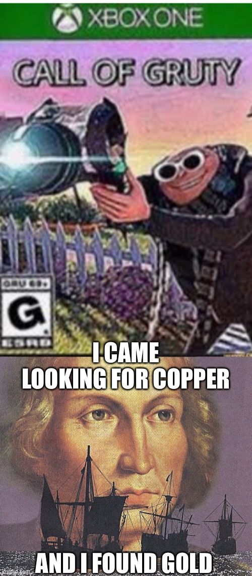 Call of dododo | I CAME LOOKING FOR COPPER; AND I FOUND GOLD | image tagged in call of gruty,i came looking for copper and i found gold | made w/ Imgflip meme maker