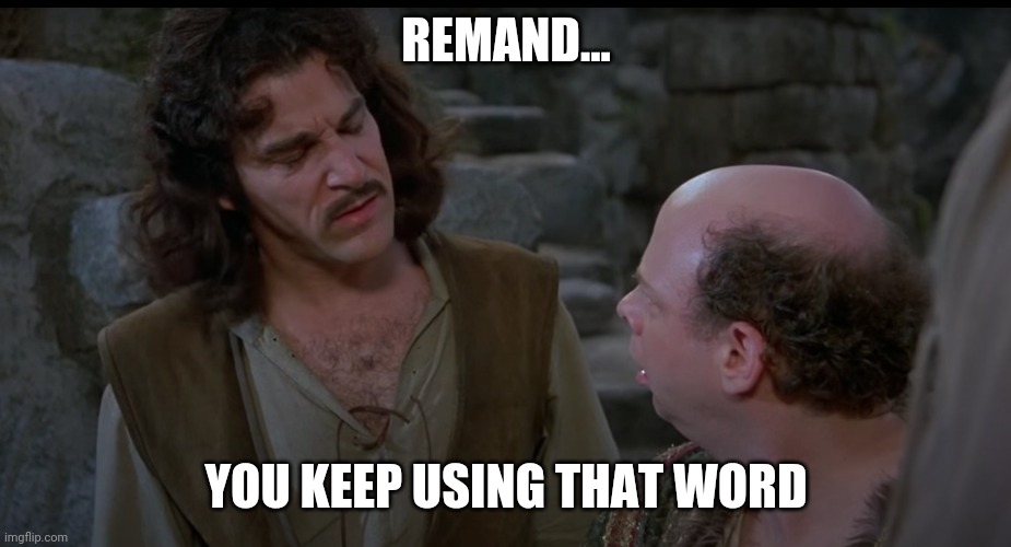 You keep using that word | REMAND... YOU KEEP USING THAT WORD | image tagged in you keep using that word | made w/ Imgflip meme maker