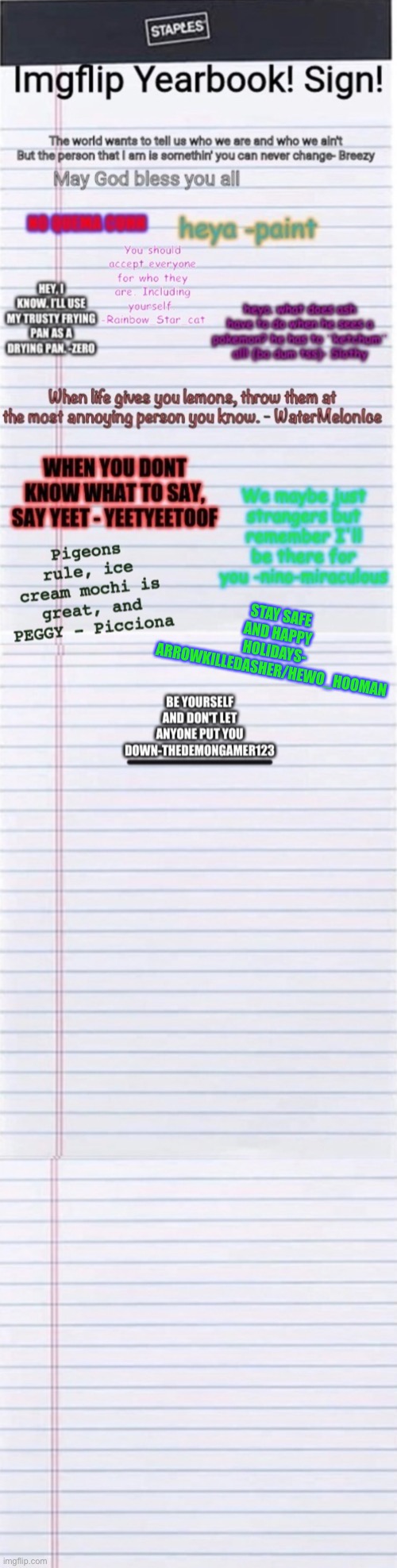 Sign :) | STAY SAFE AND HAPPY HOLIDAYS- ARROWKILLEDASHER/HEWO_HOOMAN | made w/ Imgflip meme maker