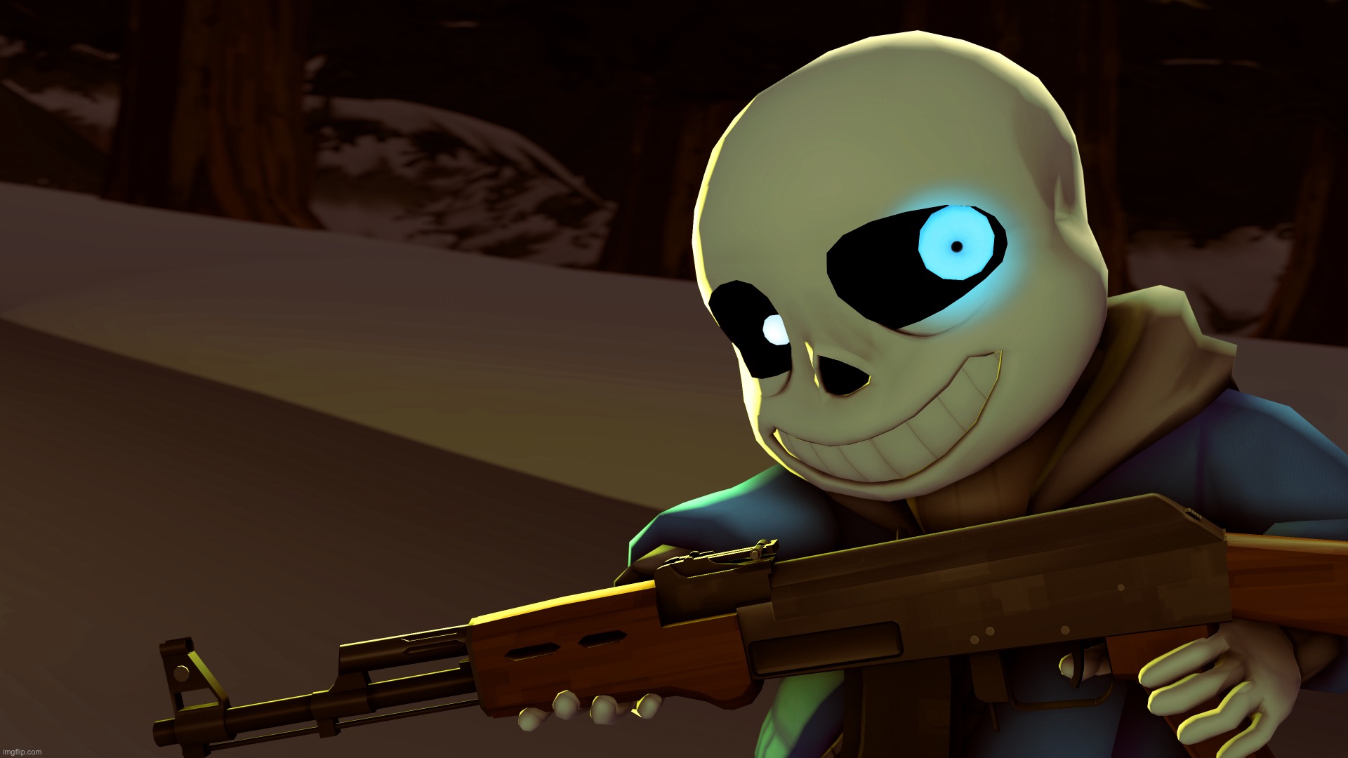 Sans with a gun | image tagged in sans with a gun | made w/ Imgflip meme maker