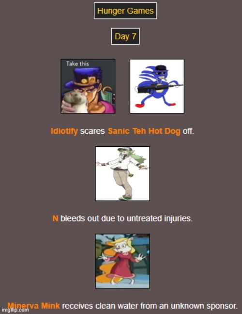 Day 7 (1) | image tagged in hunger games | made w/ Imgflip meme maker