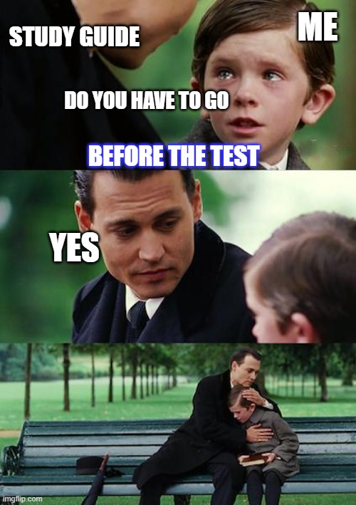 Finding Neverland Meme | ME; STUDY GUIDE; DO YOU HAVE TO GO; BEFORE THE TEST; YES | image tagged in memes,finding neverland | made w/ Imgflip meme maker