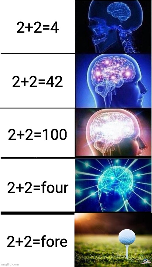 Brain Growth Extended | 2+2=4 2+2=fore 2+2=42 2+2=100 2+2=four | image tagged in brain growth extended | made w/ Imgflip meme maker