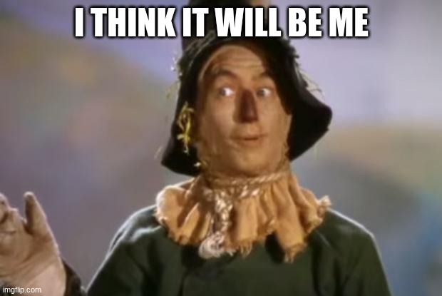 Scarecrow | I THINK IT WILL BE ME | image tagged in scarecrow | made w/ Imgflip meme maker