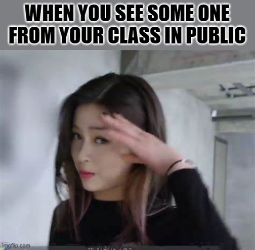 [walks very fast past them while looking down] | WHEN YOU SEE SOME ONE FROM YOUR CLASS IN PUBLIC | made w/ Imgflip meme maker