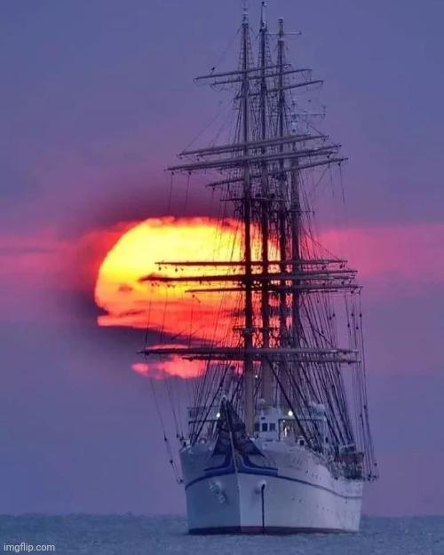 Sunset Sailors | image tagged in beautiful sunset,sailing,awesome,pic | made w/ Imgflip meme maker