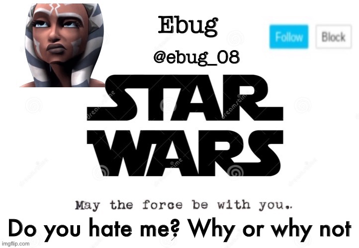 Ebug announcement 6 | Do you hate me? Why or why not | image tagged in ebug announcement 6 | made w/ Imgflip meme maker