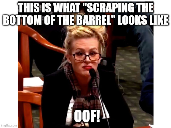 Thin Pickins' | THIS IS WHAT "SCRAPING THE BOTTOM OF THE BARREL" LOOKS LIKE; OOF! | image tagged in michigan,trump,witness,drunk,dumb blonde,hearing | made w/ Imgflip meme maker