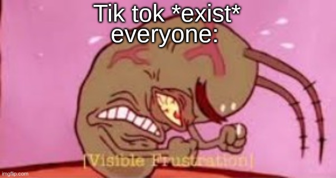 tik tok is garbage | Tik tok *exist*; everyone: | image tagged in visible frustration | made w/ Imgflip meme maker