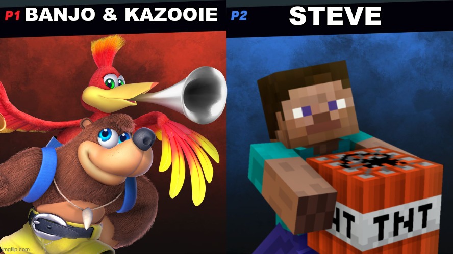 Banjo vs Steve but with different render which one looks better | STEVE; BANJO & KAZOOIE | image tagged in super smash bros,banjo,minecraft | made w/ Imgflip meme maker