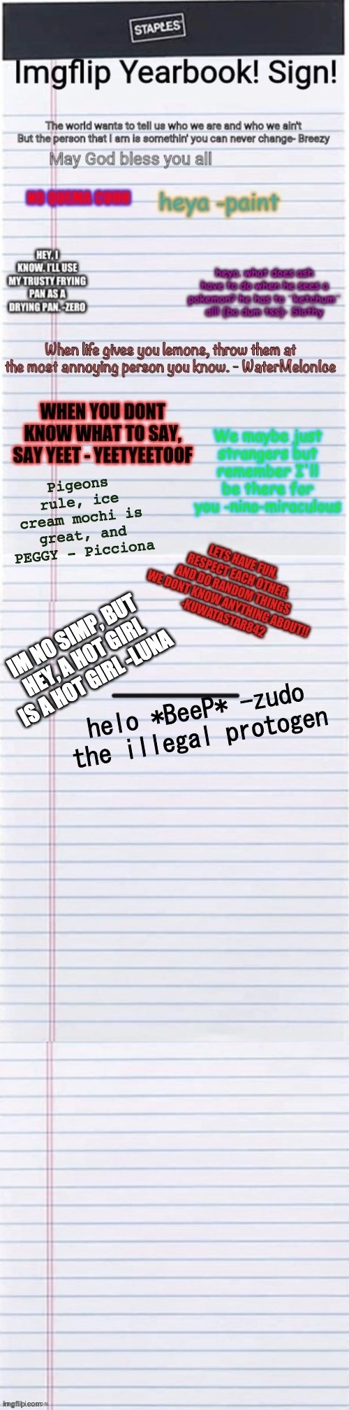 Sign and pass it on! :D | helo *BeeP* -zudo the illegal protogen | made w/ Imgflip meme maker