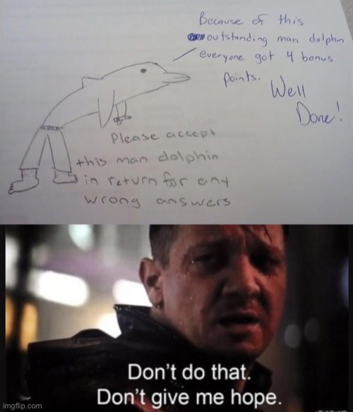 image tagged in hawkeye ''don't give me hope'',school | made w/ Imgflip meme maker