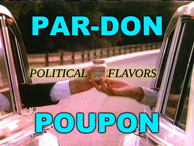 grey poupon pardon me trump | PAR-DON; POLITICAL       FLAVORS; POUPON | image tagged in grey poupon pardon me trump,donald trump,pardon me,conservative hypocrisy,government corruption,election 2020 | made w/ Imgflip meme maker