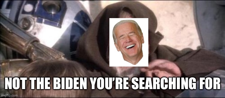 These Aren't The Droids You Were Looking For Meme | NOT THE BIDEN YOU’RE SEARCHING FOR | image tagged in memes,these aren't the droids you were looking for | made w/ Imgflip meme maker