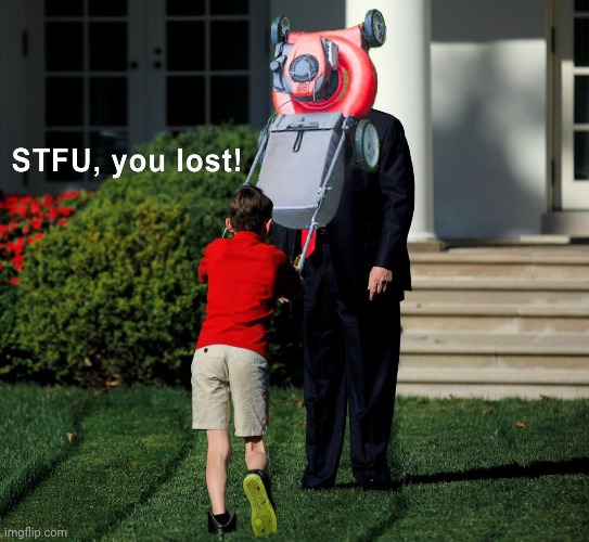 image tagged in trump yells at lawnmower kid | made w/ Imgflip meme maker