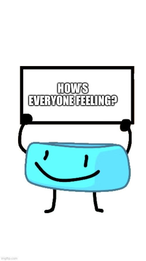 Braceletey BFB | HOW’S EVERYONE FEELING? | image tagged in braceletey bfb | made w/ Imgflip meme maker