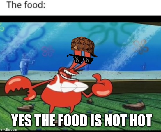 YES THE FOOD IS NOT HOT | made w/ Imgflip meme maker