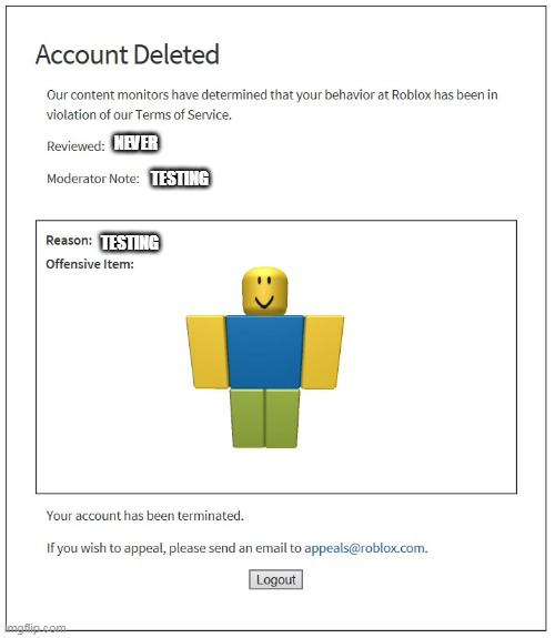 Kills A Noob Is Reported And Banned - WTF ROBLOX - quickmeme