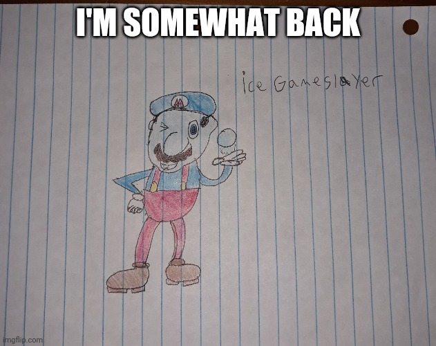 I'M SOMEWHAT BACK | image tagged in memes | made w/ Imgflip meme maker