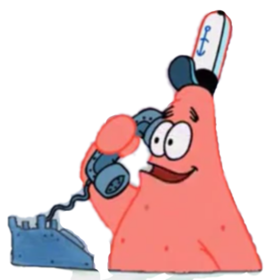 High Quality Patrick on the phone Blank Meme Template