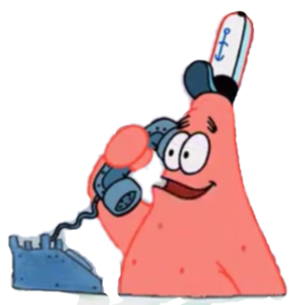 Patrick on the phone Blank Meme Template