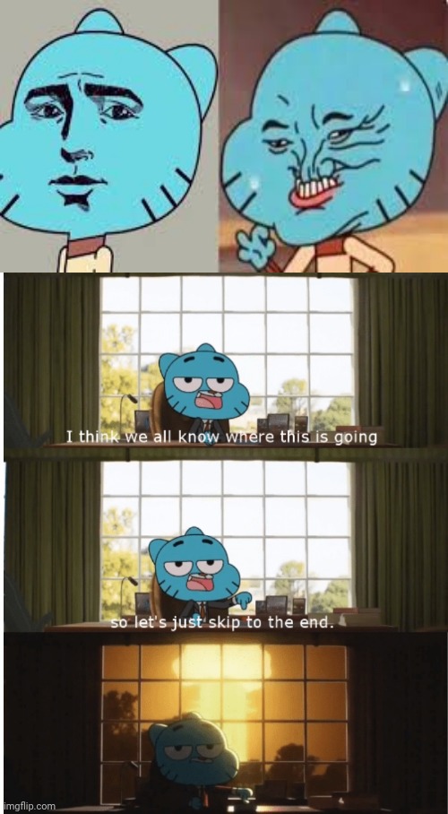 Cursed Gumball | image tagged in i think we all know where this is going,the amazing world of gumball,gumball,cursed image,memes,funny | made w/ Imgflip meme maker
