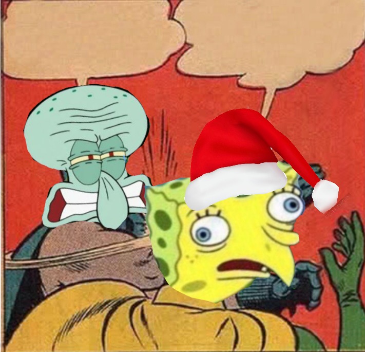 High Quality Squidward Slapping Spongebob Blank Meme Template