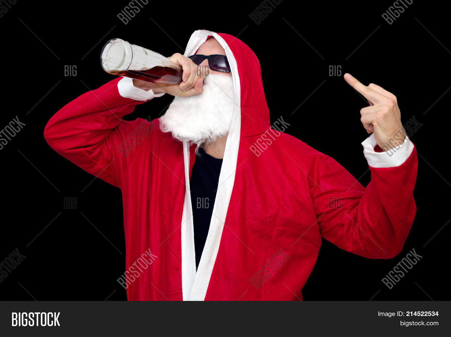 Santa Middle Finger Blank Meme Template