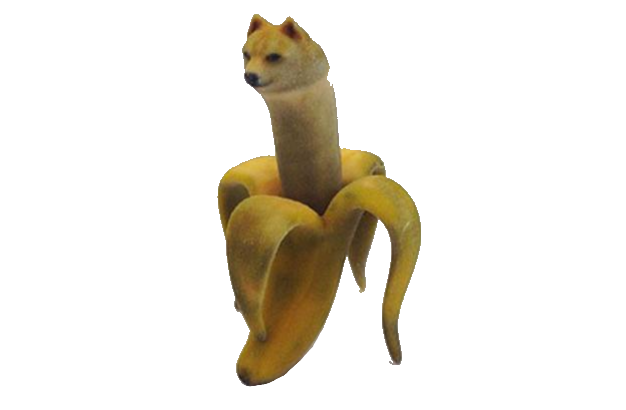 High Quality Doge banana transparent Blank Meme Template