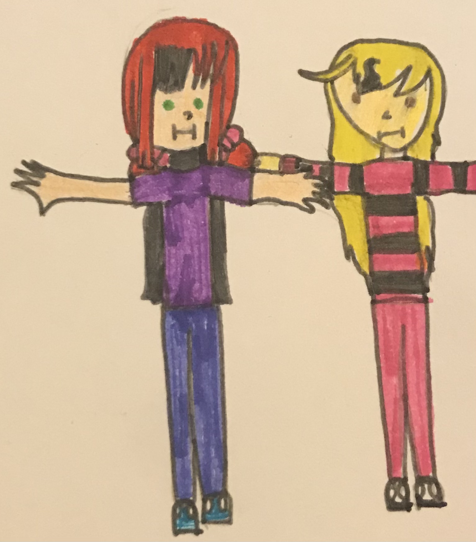 Cassidy & Katie T Posing Blank Meme Template