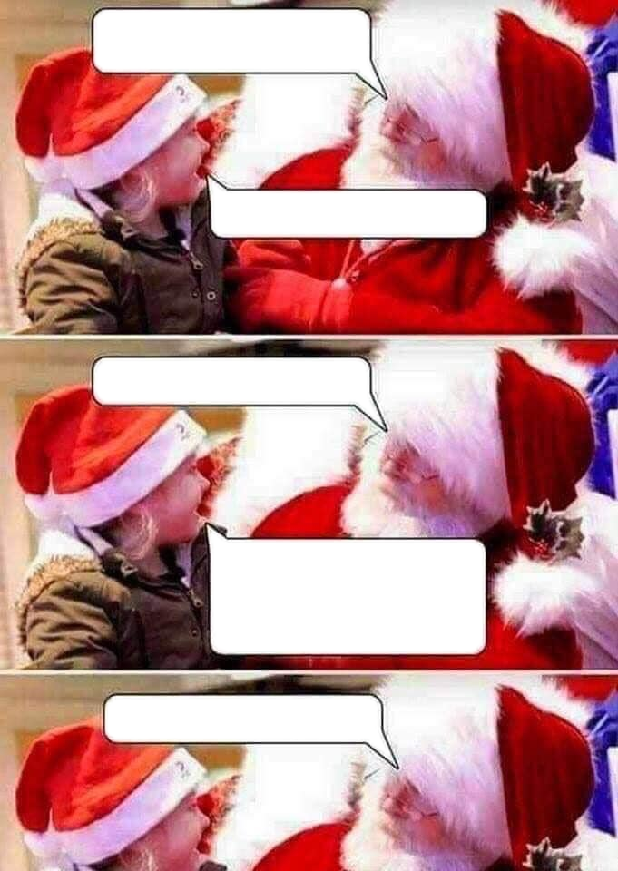 Santa Claus and Child Blank Meme Template