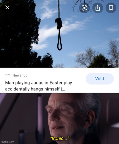 “Ironic...” | image tagged in palpatine ironic | made w/ Imgflip meme maker