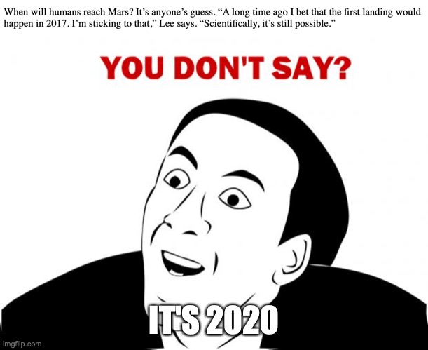 IT'S 2020 | image tagged in memes,you don't say | made w/ Imgflip meme maker