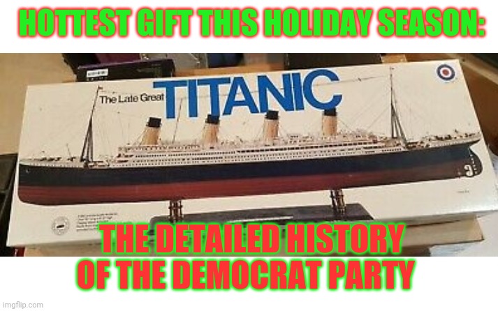 Get yours today! | HOTTEST GIFT THIS HOLIDAY SEASON:; THE DETAILED HISTORY OF THE DEMOCRAT PARTY | image tagged in triggered liberal | made w/ Imgflip meme maker