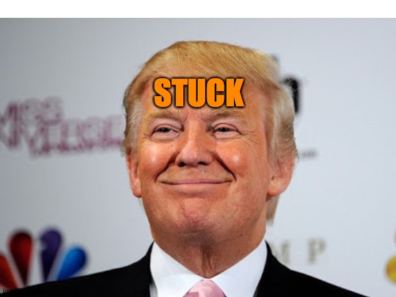 Stuck On Stupid | STUCK | image tagged in stupid,trump,stuck,good,riddance,terrifying | made w/ Imgflip meme maker