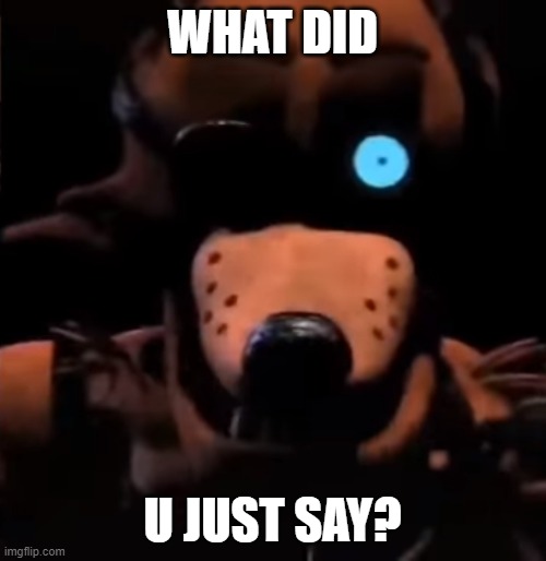 Foxy Sans | WHAT DID U JUST SAY? | image tagged in foxy sans | made w/ Imgflip meme maker