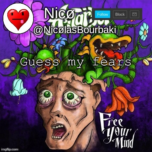 Nicø announcement | Guess my fears | image tagged in nic announcement | made w/ Imgflip meme maker