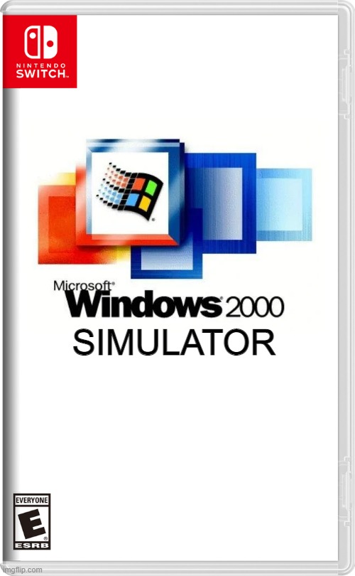 windows 2000 simulator | SIMULATOR | image tagged in nintendo switch | made w/ Imgflip meme maker