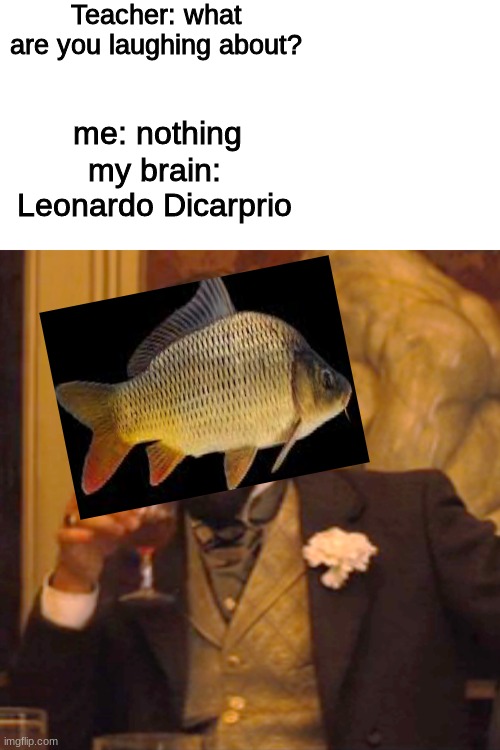 Laughing Leo Meme | Teacher: what are you laughing about? me: nothing; my brain: Leonardo Dicarprio | image tagged in memes,laughing leo | made w/ Imgflip meme maker