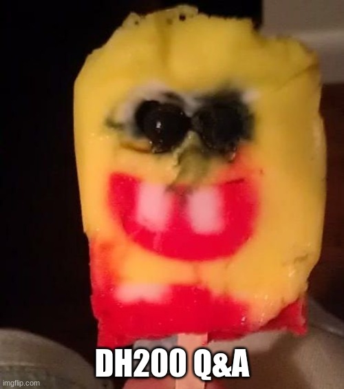Cursed Spongebob Popsicle | DH200 Q&A | image tagged in cursed spongebob popsicle | made w/ Imgflip meme maker