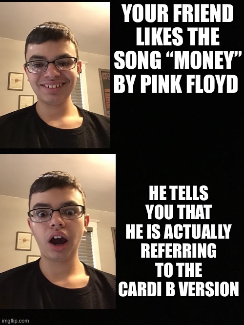 Cardi B is a talentless hack and Pink Floyd is a legendary rock band. | image tagged in cardi b,pink floyd,disappointed | made w/ Imgflip meme maker