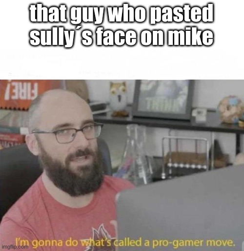 pro gamer move | that guy who pasted sully´s face on mike | image tagged in pro gamer move | made w/ Imgflip meme maker