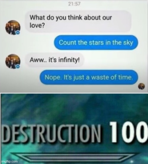 completely gottem there | image tagged in destruction 100 | made w/ Imgflip meme maker